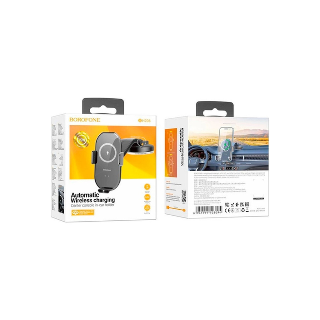 Універсальний автотримач BOROFONE BH206, Black, Box (35061 / BH206) - зображення 5