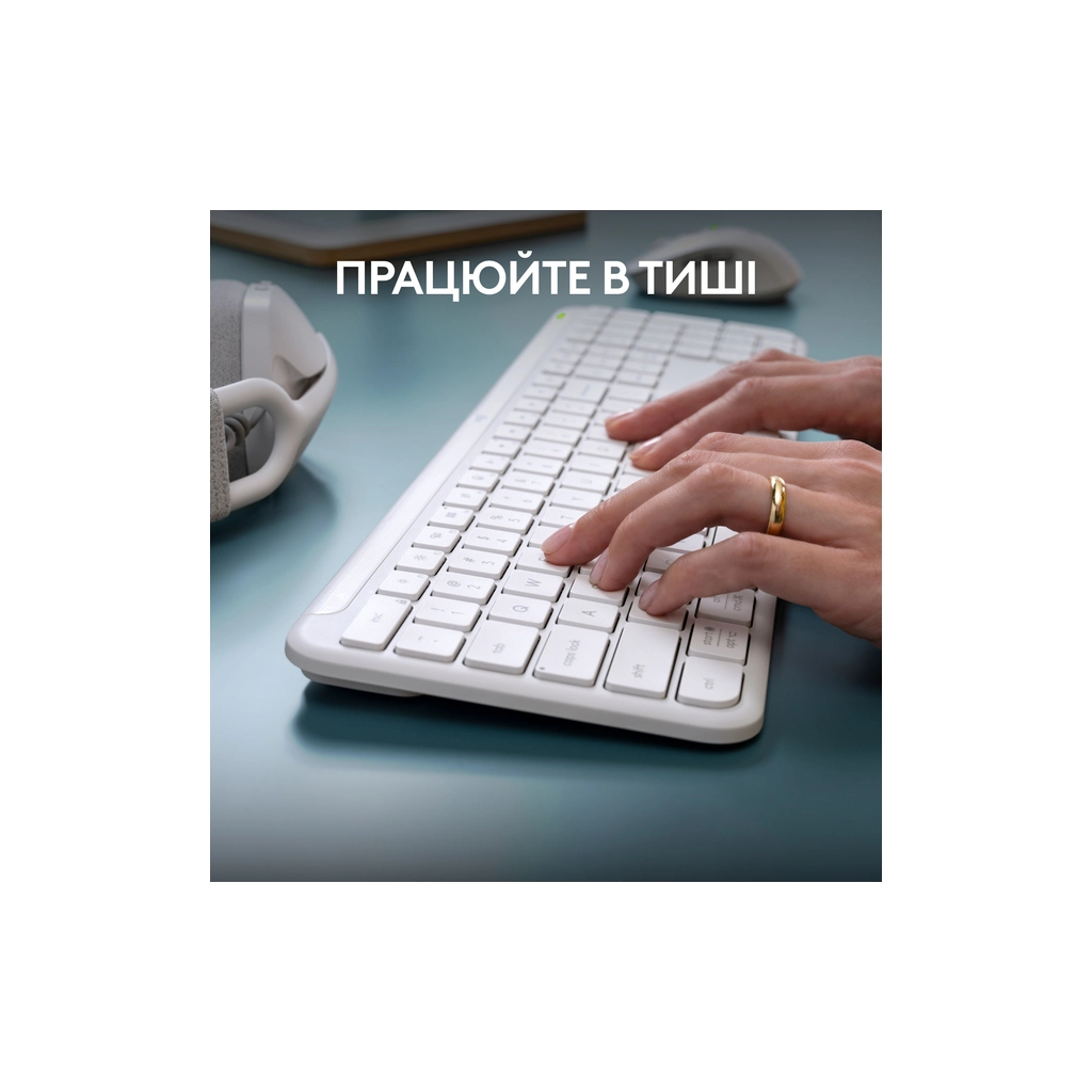 Комплект Logitech MK950 Bluetooth/Wireles UA Off-White (920-012491) - зображення 5