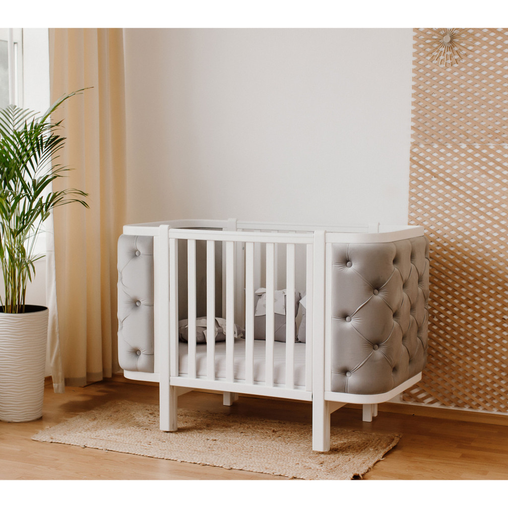 Ліжечко Angelo Luna гудзики сіре (велюр) 120х60 (12012) - зображення 2