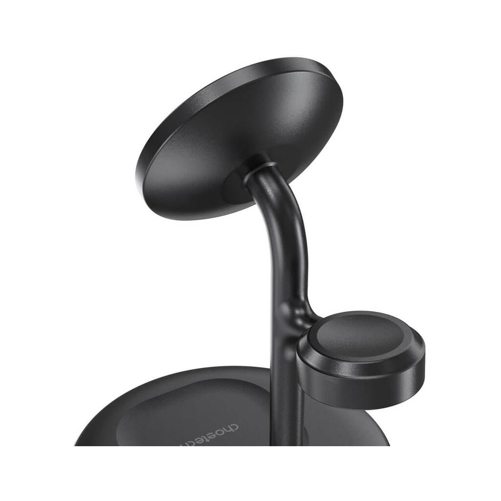 Зарядний пристрій Choetech 15W 3-in-1 Magnetic Wireless Fast Charger black (T585-F-101-CCBK) - зображення 2
