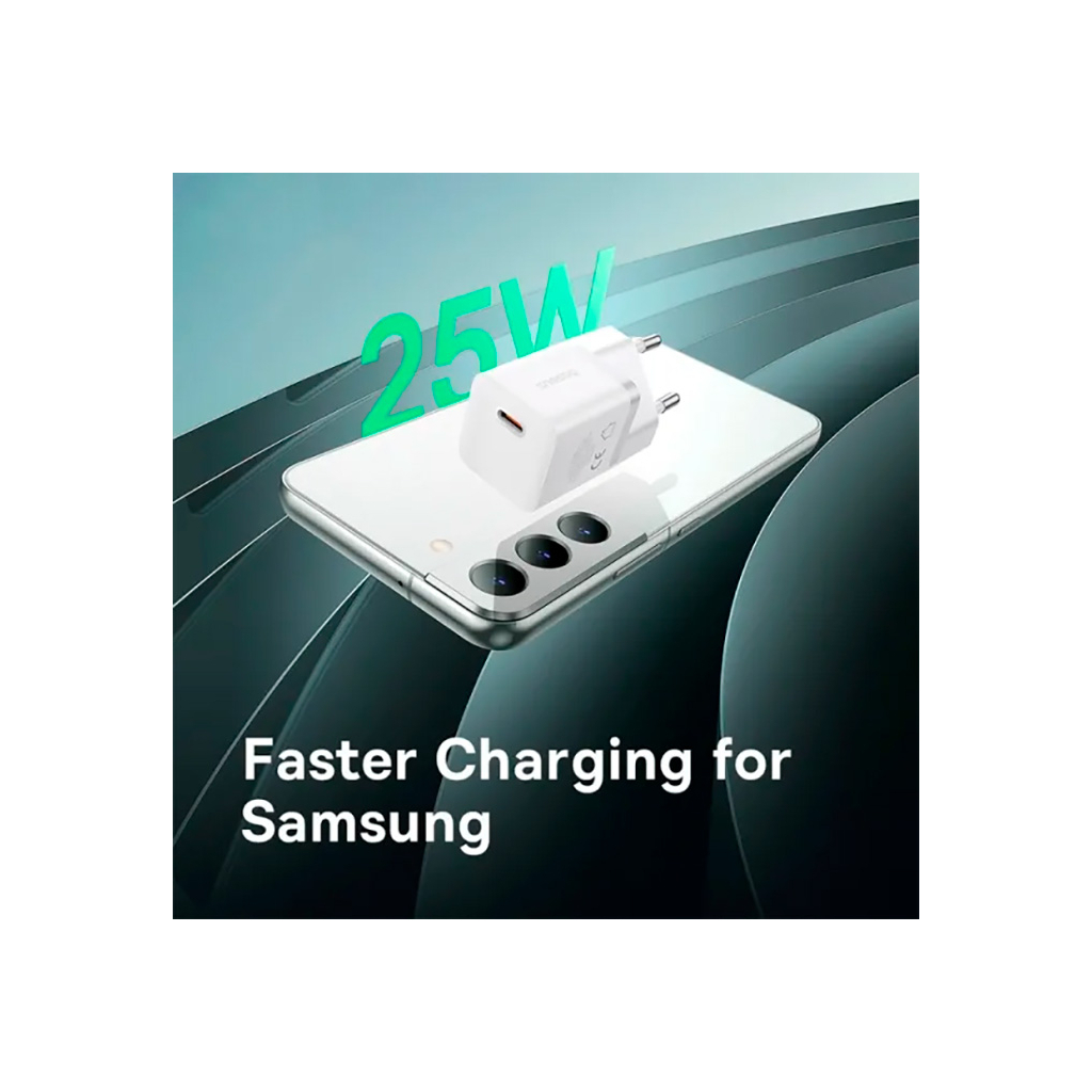 Зарядний пристрій Baseus GaN5 Fast Charger USB-C 25W + Cable Type-C 100W white (P10110909213-01) - зображення 6