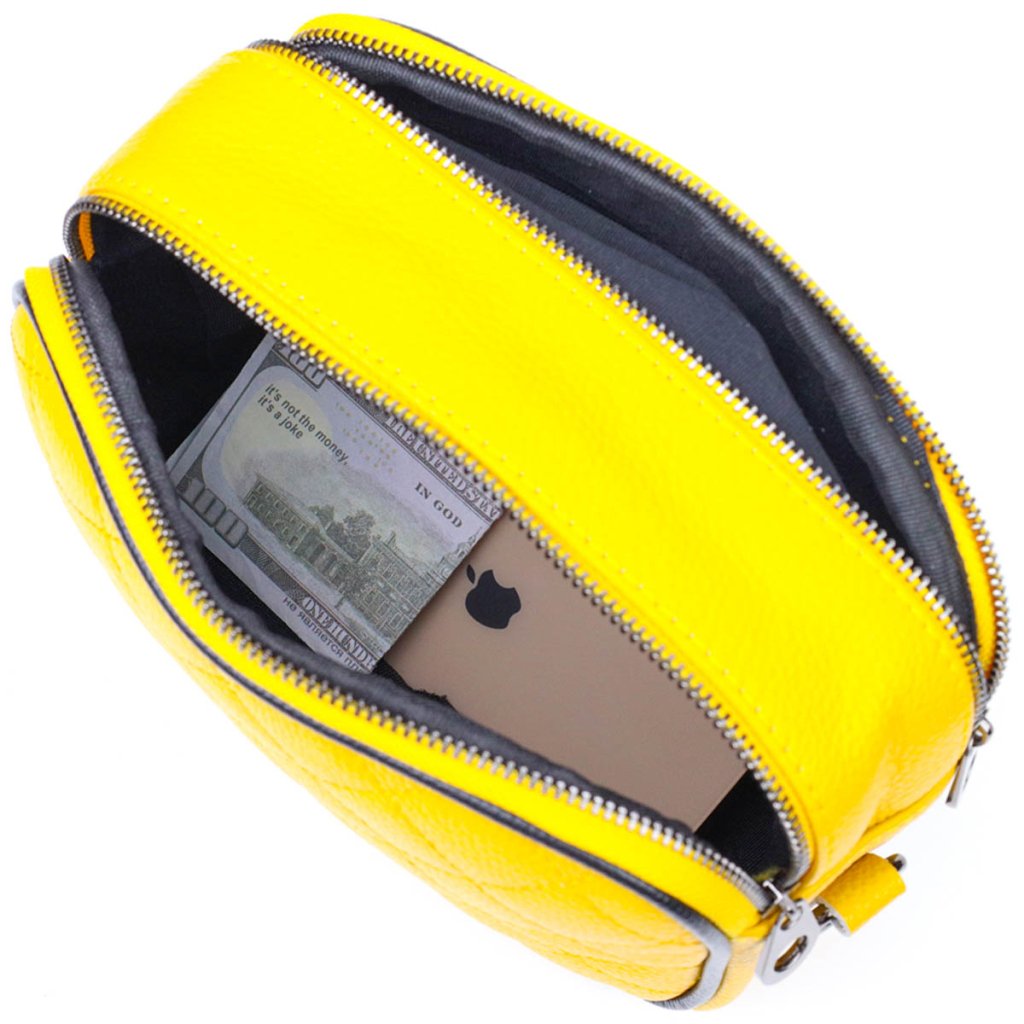 Сумка Vintage Жіноча крос-боді з натуральної шкіри Жовта (22114) - зображення 7