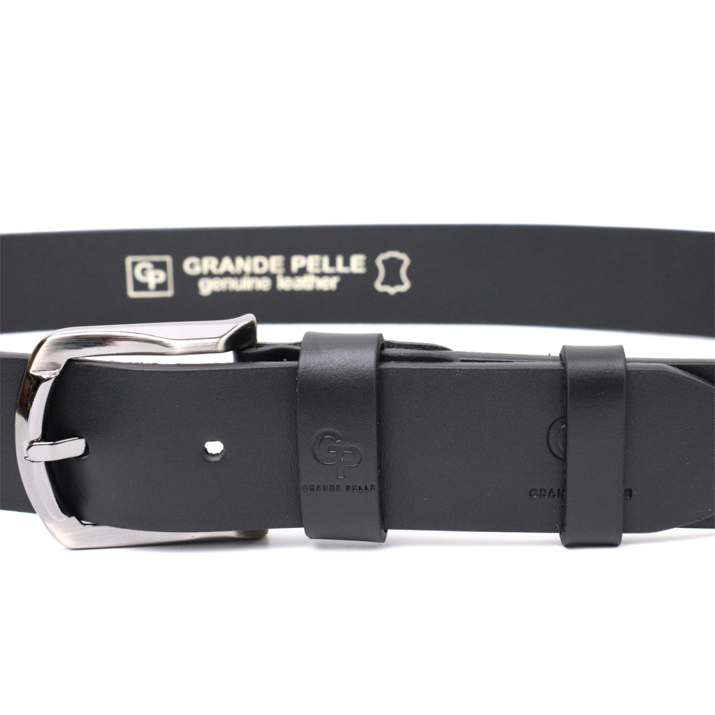 Ремінь Grande Pelle Під джинси з натуральної шкіри Чорний (11686) - зображення 2