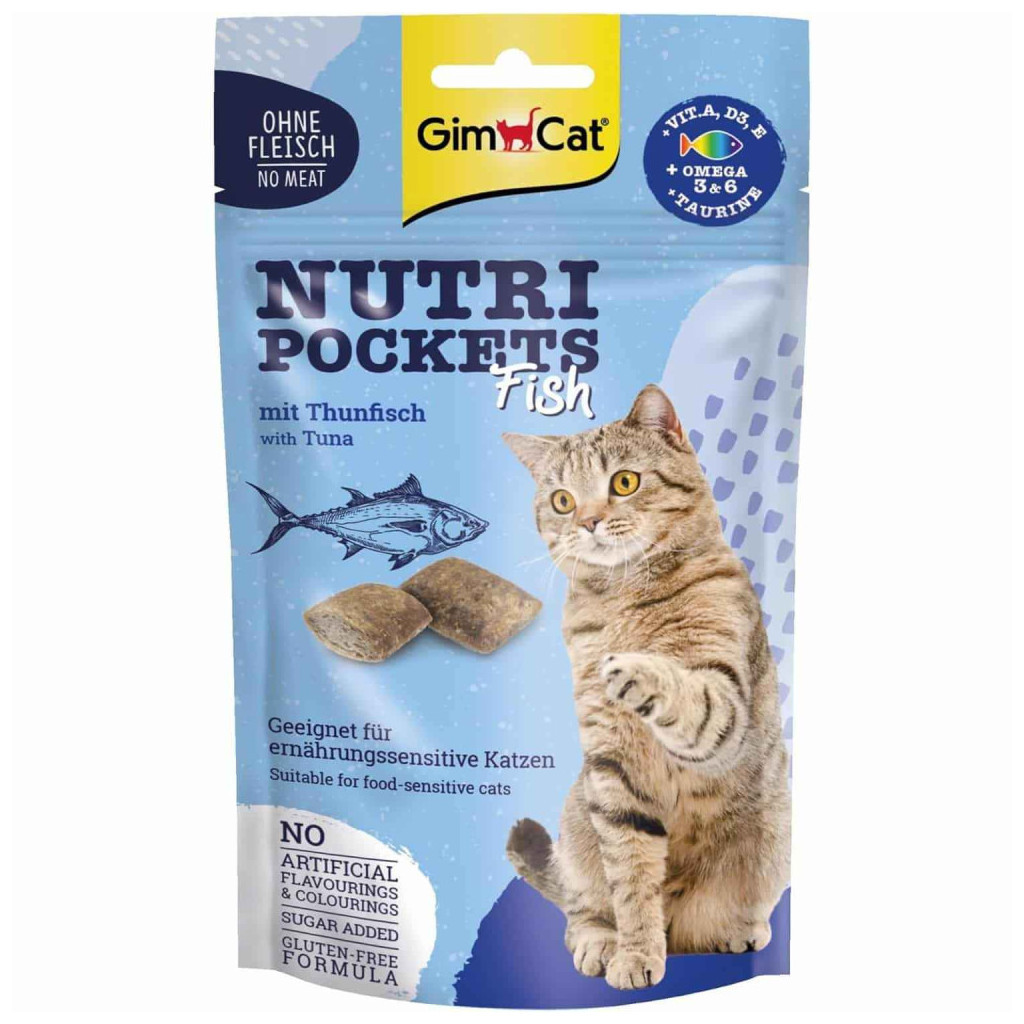 Ласощі для котів GimCat Nutri Pockets Fish Тунець 60 г (4002064419633) - изображение 4