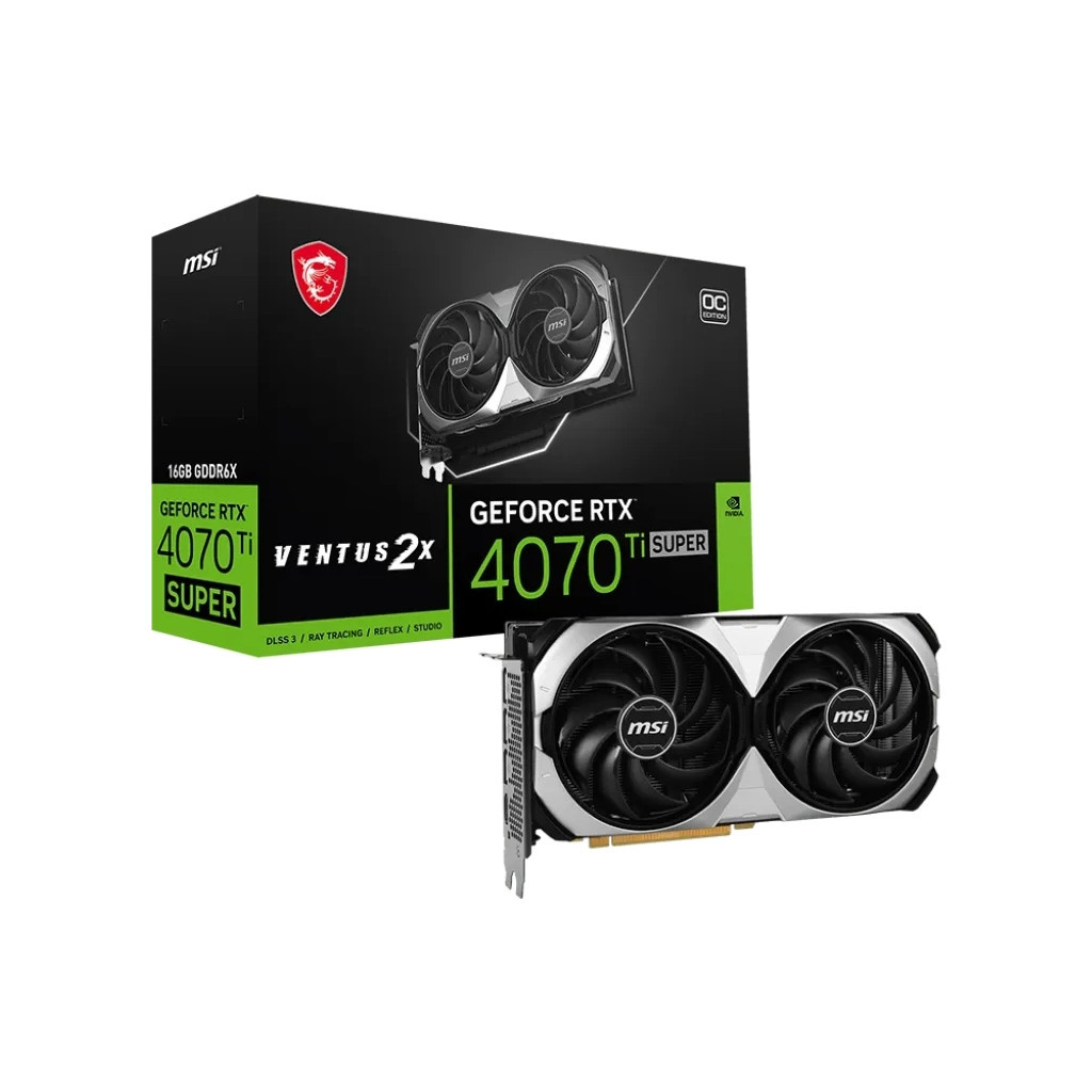 Відеокарта MSI GeForce RTX4070Ti SUPER 16Gb VENTUS 2X OC (RTX 4070 Ti SUPER 16G VENTUS 2X OC) - зображення 6