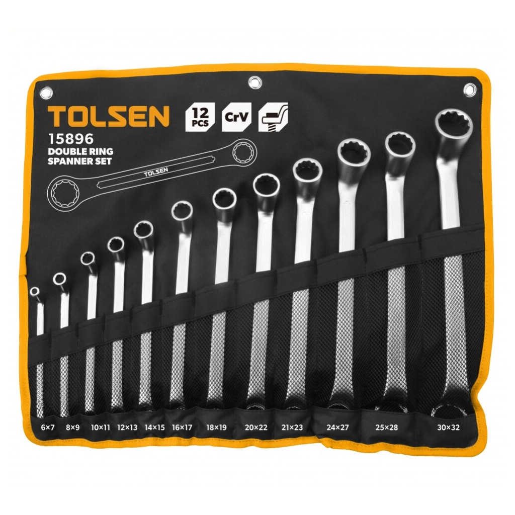 Ключ Tolsen накидних в чохлі 12 шт (15896) - зображення 1