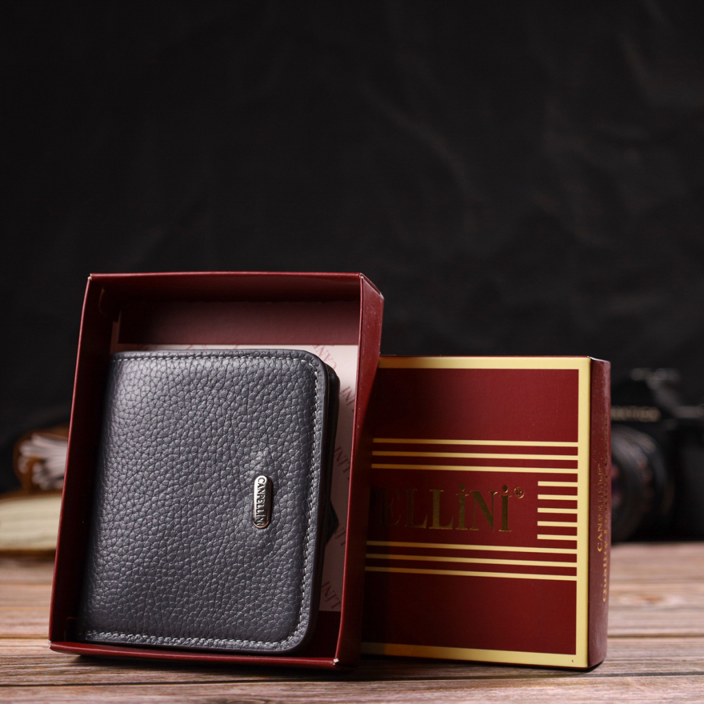 Гаманець Canpellini З натуральної шкіри флотар Сірий (21801) - зображення 10