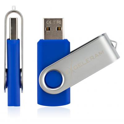 USB флеш накопичувач eXceleram 32GB P1 Series Silver/Blue USB 2.0 (EXP1U2SIBL32) - зображення 4