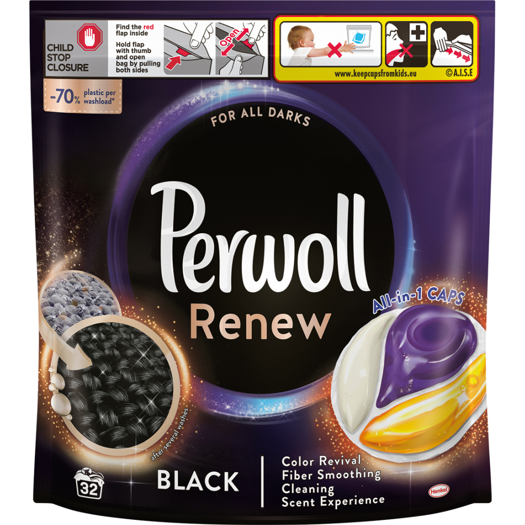 Капсули для прання Perwoll Renew Black для темних та чорних речей 32 шт. (9000101575828) - зображення 1