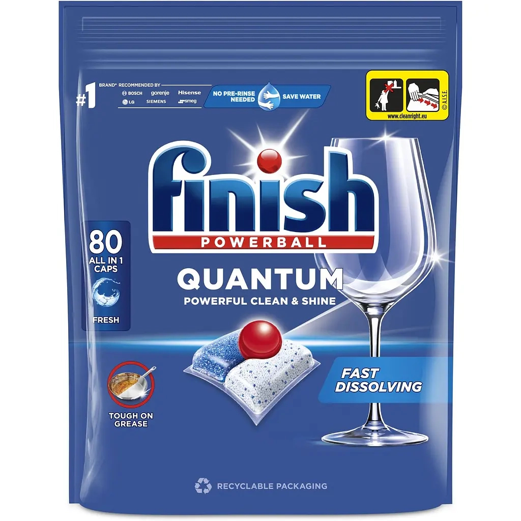 Таблетки для посудомийних машин Finish Quantum All in 1 80 шт. (5908252011490) - зображення 1