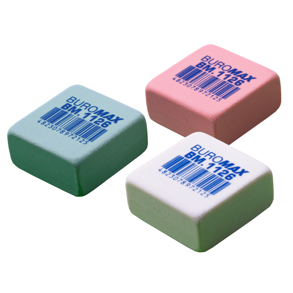 Гумка Buromax квадратна, 28х28х13 мм асорті кольорів (BM.1126) - изображение 1