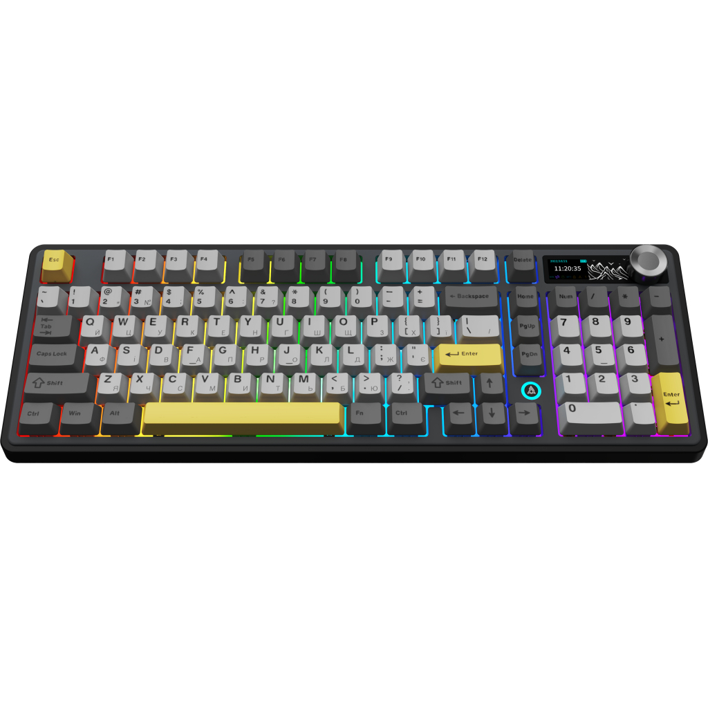 Клавіатура Ajazz AK980 V2 Gift Switch V2 Wireless/Bluetooth/USB UA Black/Grey/Yellow (AK980-V2-G-BGY) - изображение 2