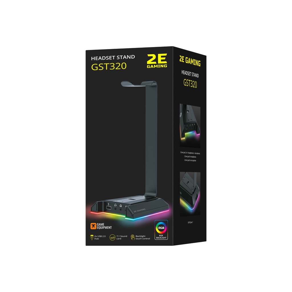 Підставка для гарнітури 2E Gaming GST320 RGB 7.1 USB Black (2E-GST320UB) - изображение 8