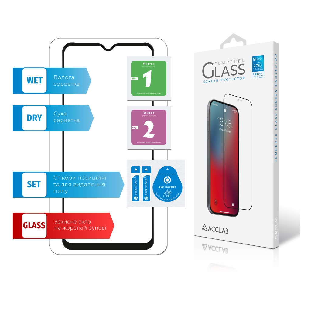 Скло захисне ACCLAB Full Glue Tecno Spark 8T (1283126542244) - зображення 6