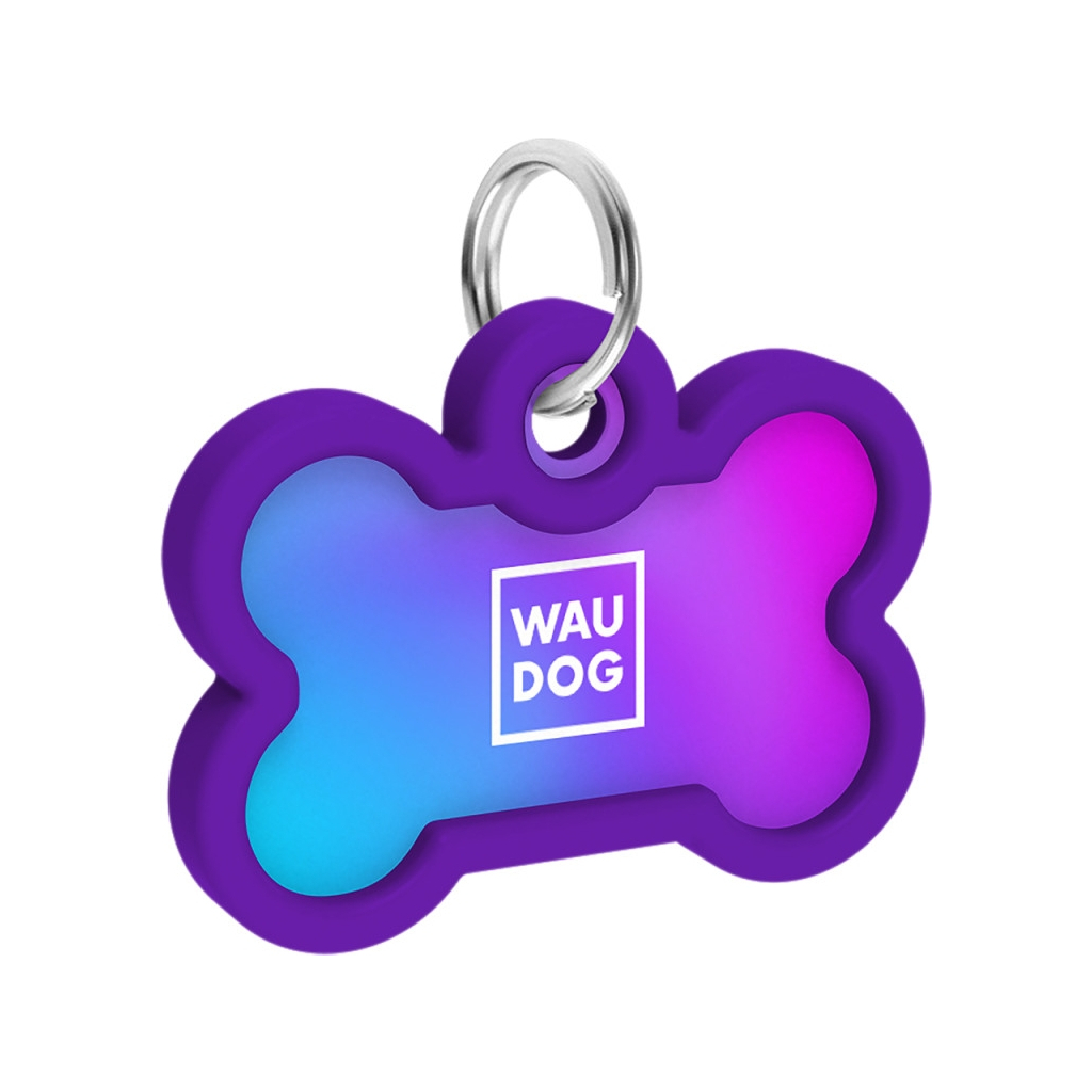 Адресник для тварин WAUDOG Smart ID з QR паспортом "Градієнт фіолетовий", кістка 40х28 мм (231-4034) - зображення 4