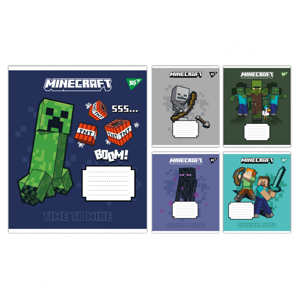 Зошит Yes Minecraft Signs А5 24 аркушів клітинка (767561) - зображення 1