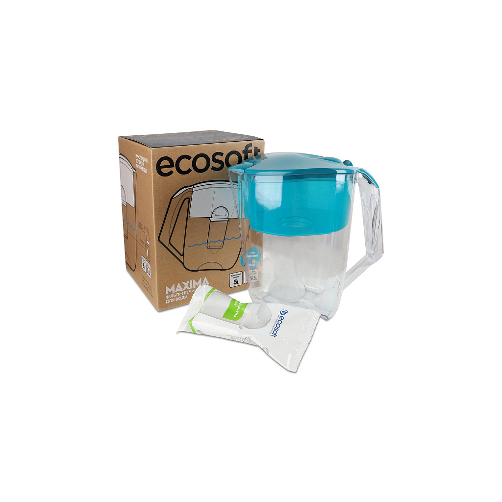 Фільтр-глечик Ecosoft Maxima 5л (3.5л очищеної води) з фільтр-картриджем, аква грін (FMVMAXIMADGECO) - зображення 12