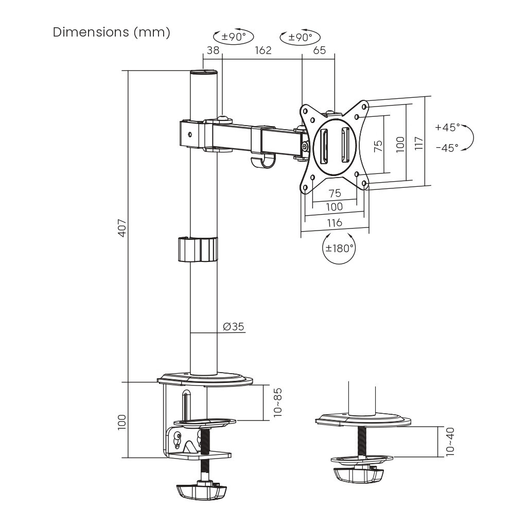 Кронштейн Brateck LDT66-C011 - зображення 12