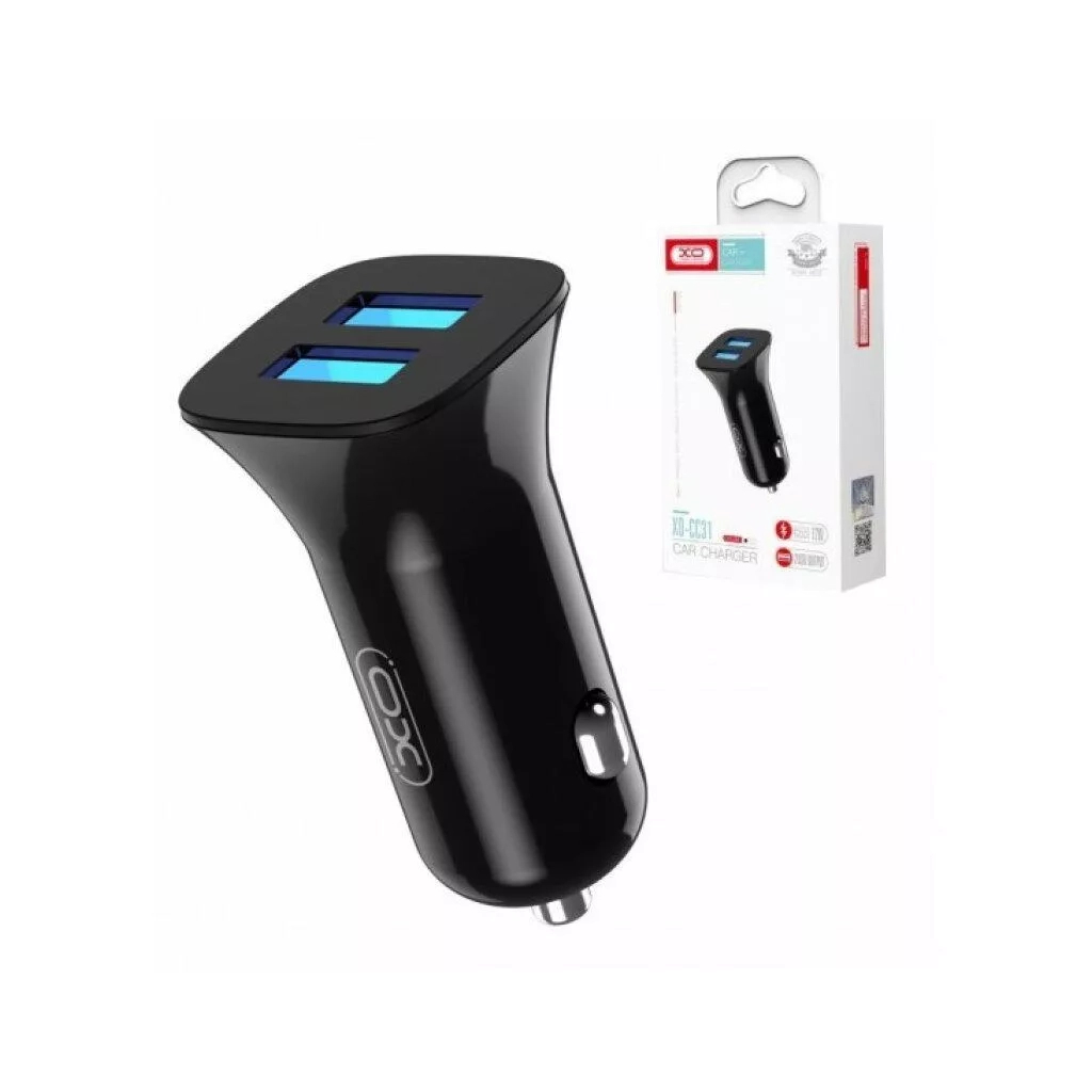 Зарядний пристрій XO CC31 2.4A/2 USB Black (XO-СC31-BK) - зображення 1