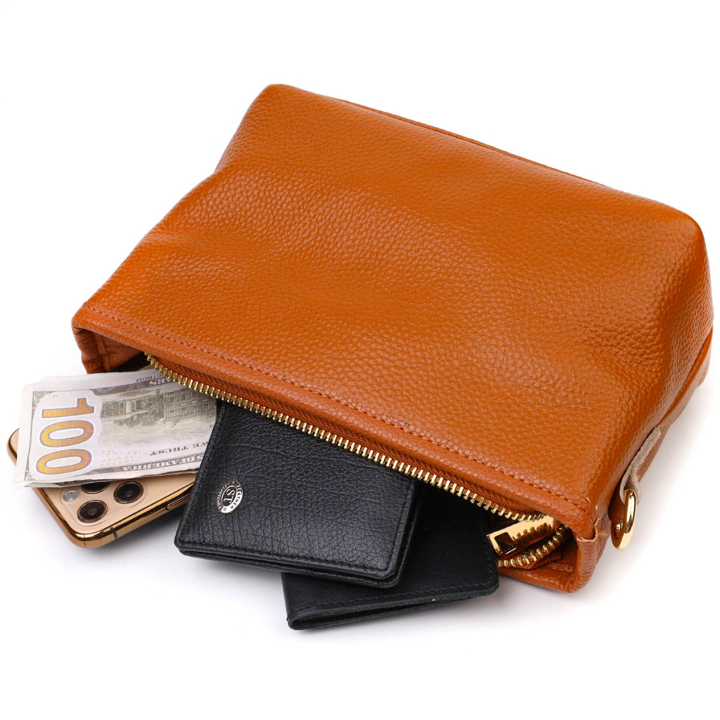 Сумка Vintage На плече з натуральної шкіри Руда (22139) - зображення 7