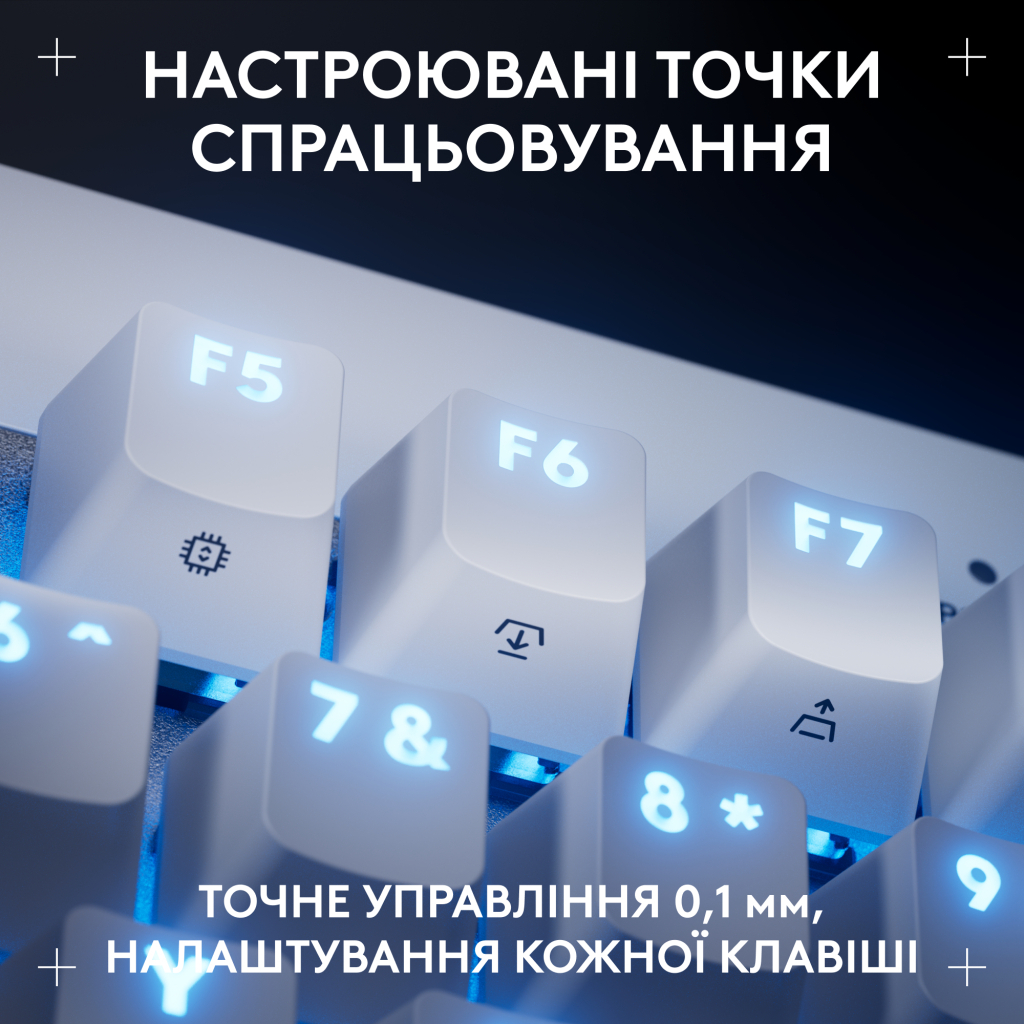 Клавіатура Logitech G PRO X TKL Rapid Linear USB UA White (920-013242) - зображення 8