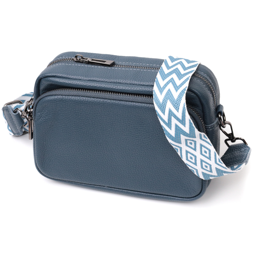 Сумка Vintage Жіноча крос-боді з натуральної шкіри Синя (22297) - зображення 1