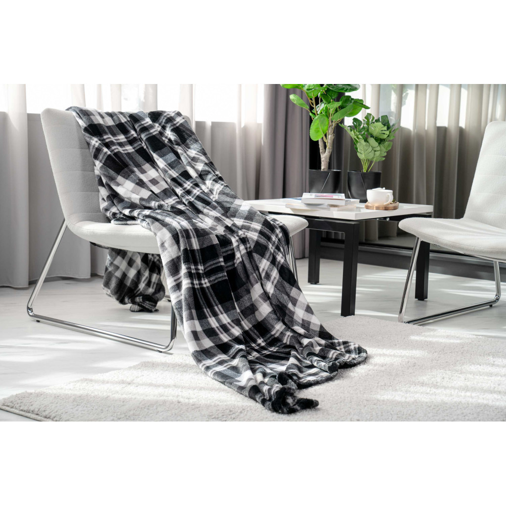 Плед Ardesto Flannel клітинка сіра, 200х220 см (ART0102PB) - зображення 2