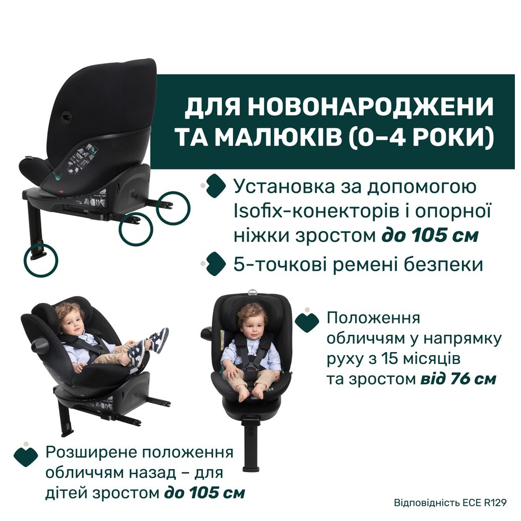 Автокрісло Chicco EverOne i-Size Чорне (8058664181100) (87148.95) - зображення 2