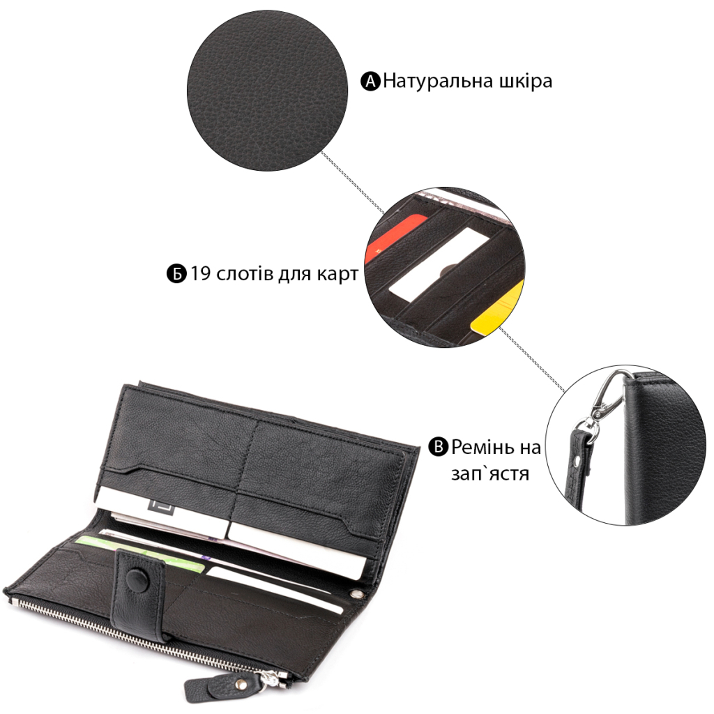 Гаманець ST Leather Шкіряний Чорний (19280) - зображення 4