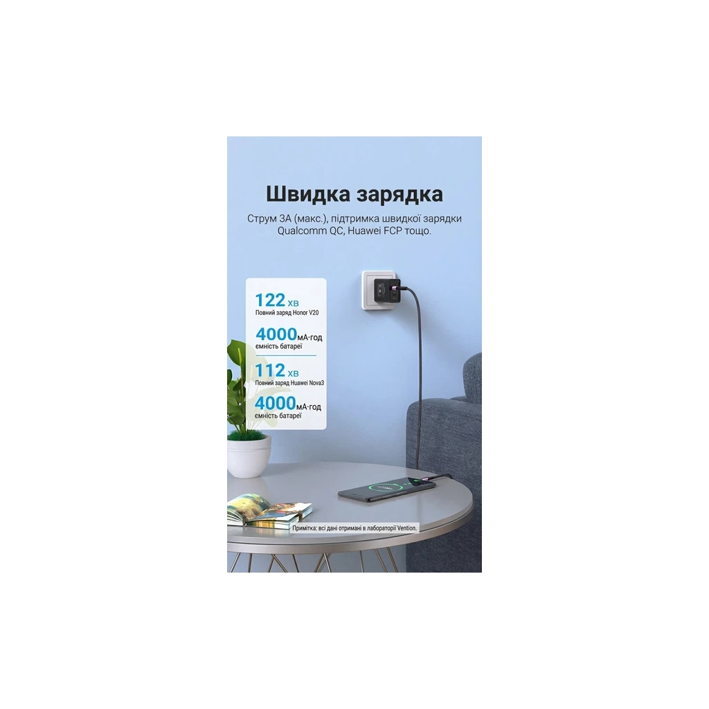 Дата кабель USB 2.0 AM to USB-C 1.5m 3A cotton braided aluminum purple Vention (CODVG) - изображение 3