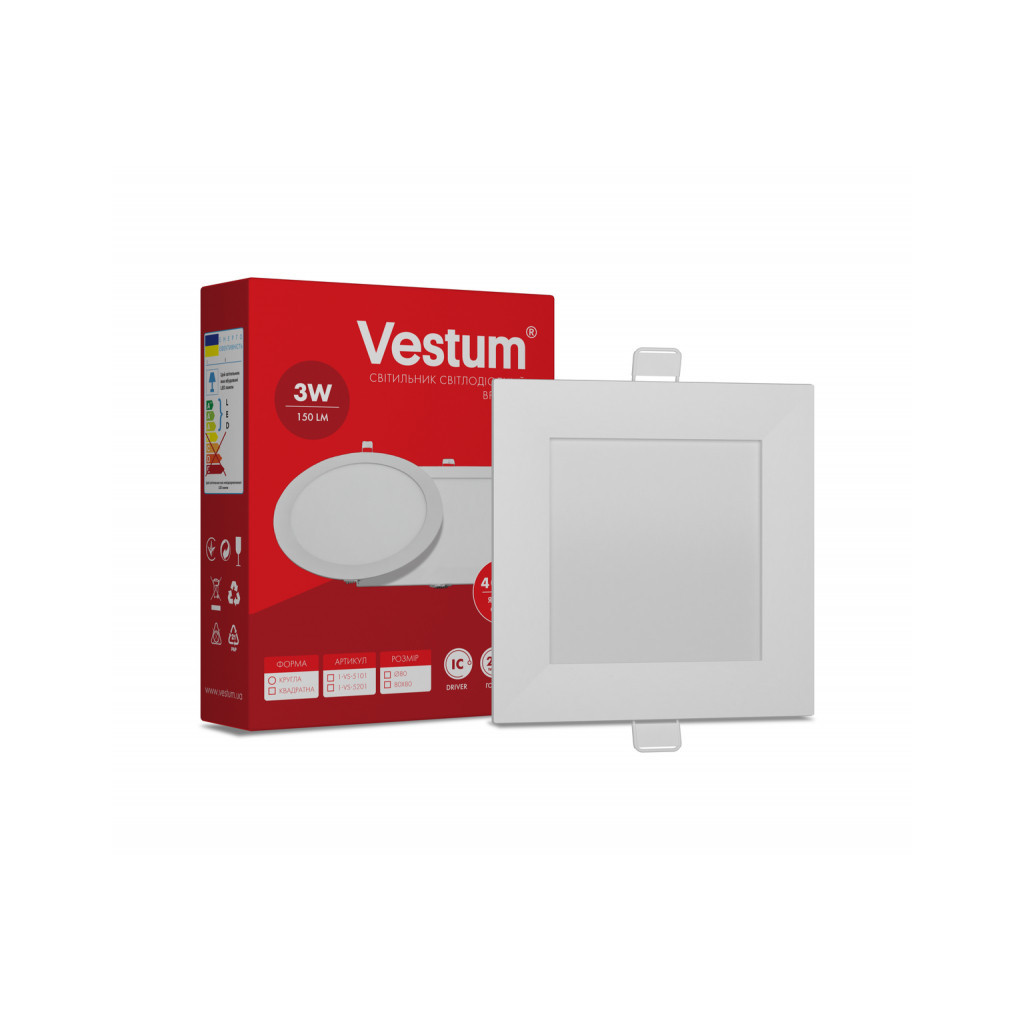 Світильник Vestum LED 3W 4000K 220V (1-VS-5201) - зображення 1
