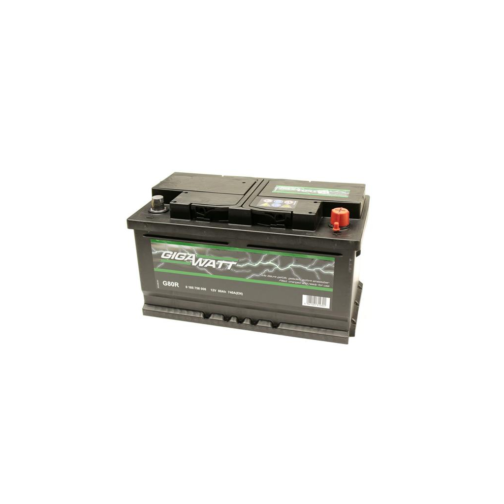 Акумулятор автомобільний GigaWatt 80А (0185758006) - зображення 2