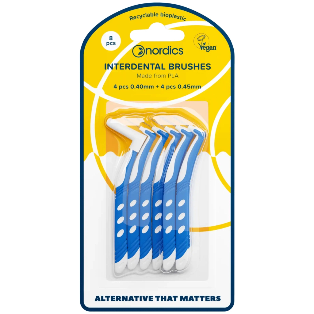 Щітки для міжзубних проміжків Nordics L-подібні 4 x 0.40 мм + 4 x 0.45 мм (3800500324494) - изображение 1