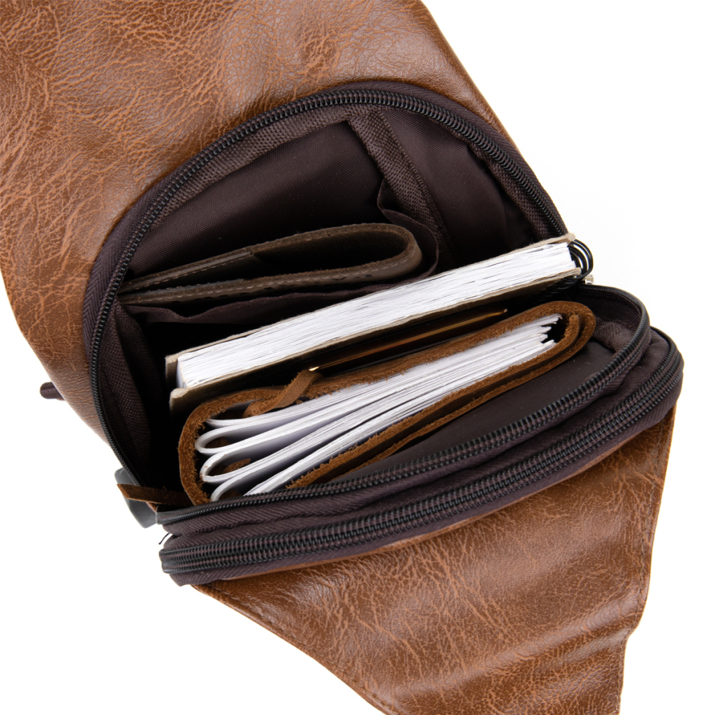 Сумка Vintage Через плече на два відділення Світло-коричнева (20561) - зображення 4