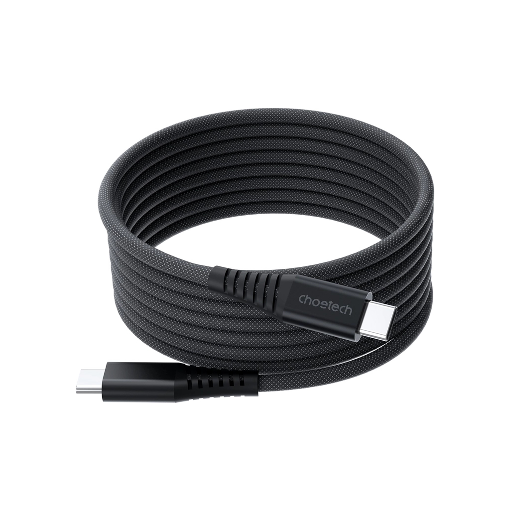 Дата кабель USB-C to USB-C 1.2m 240W magnetic black Choetech (XCC-1051-BK) - зображення 1