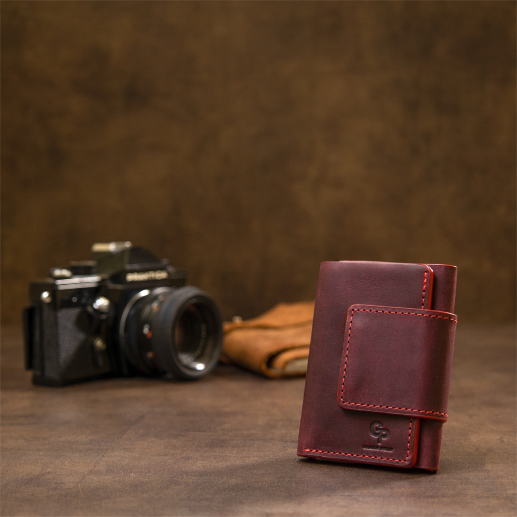 Портмоне Grande Pelle Матове вінтажне Бордове (11454) - зображення 9