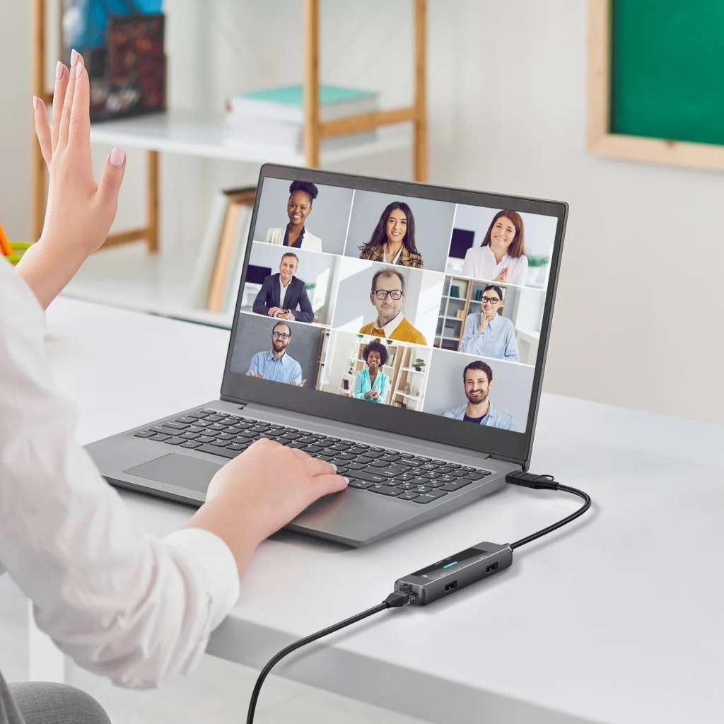 Концентратор XoKo USB-C 5-in-1 USB 3.0 + USB 2.0 + SD/TF + RJ45 100Mbps silver (XK-AC-350) - изображение 6