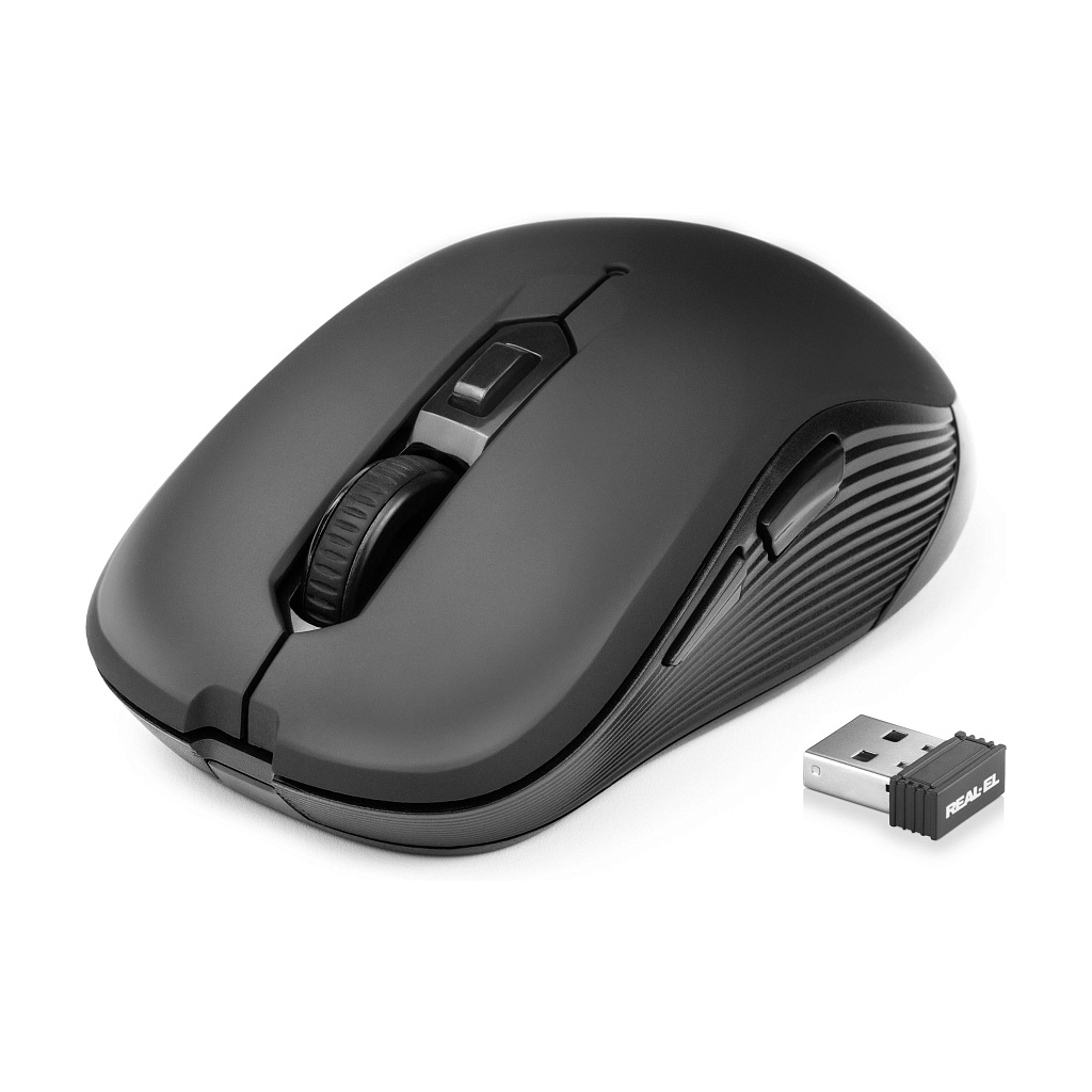 Мишка REAL-EL RM-331W Wireless Black (EL123200044) - зображення 1