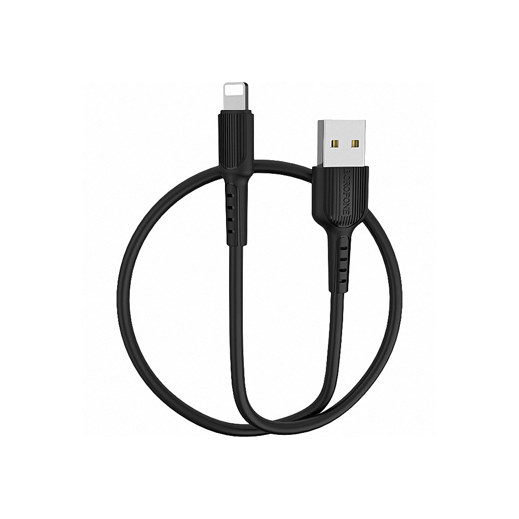 Дата кабель USB 2.0 AM to Lightning 1.0m 2A PVC BX16 black BOROFONE (6957531099512) - зображення 3