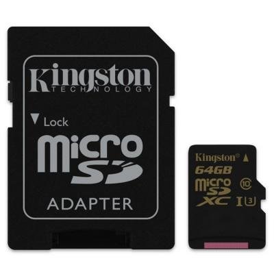 Карта пам'яті Kingston 64GB microSDXC class 10 UHS-I U3 4K (SDCG/64GB) - зображення 1