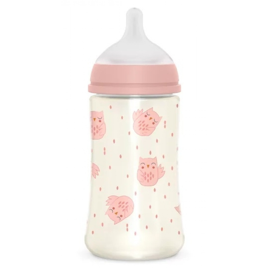 Пляшечка для годування Suavinex Bonhomia, повільний потік, 270 мл, рожева (307834) - зображення 2