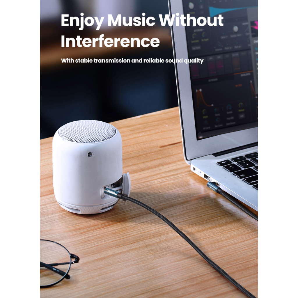 Кабель мультимедійний 3.5mm M to 3.5mm M 1.0m 90° corner AV112 blue Ugreen (60179) - picture 8