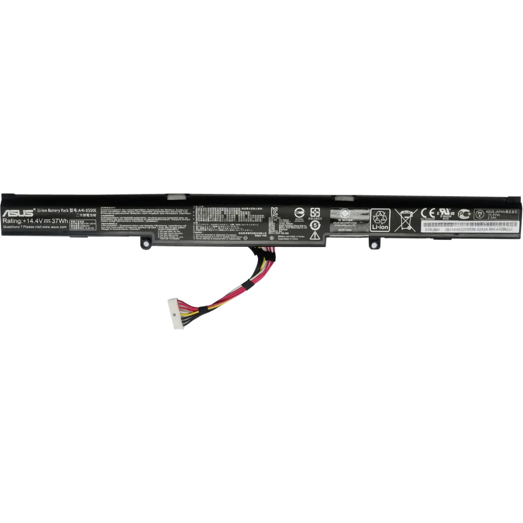 Акумулятор до ноутбука ASUS X450J A41-X550E, 37Wh (2500mAh), 4cell, 14.4V, Li-ion, black (A47765) - зображення 1