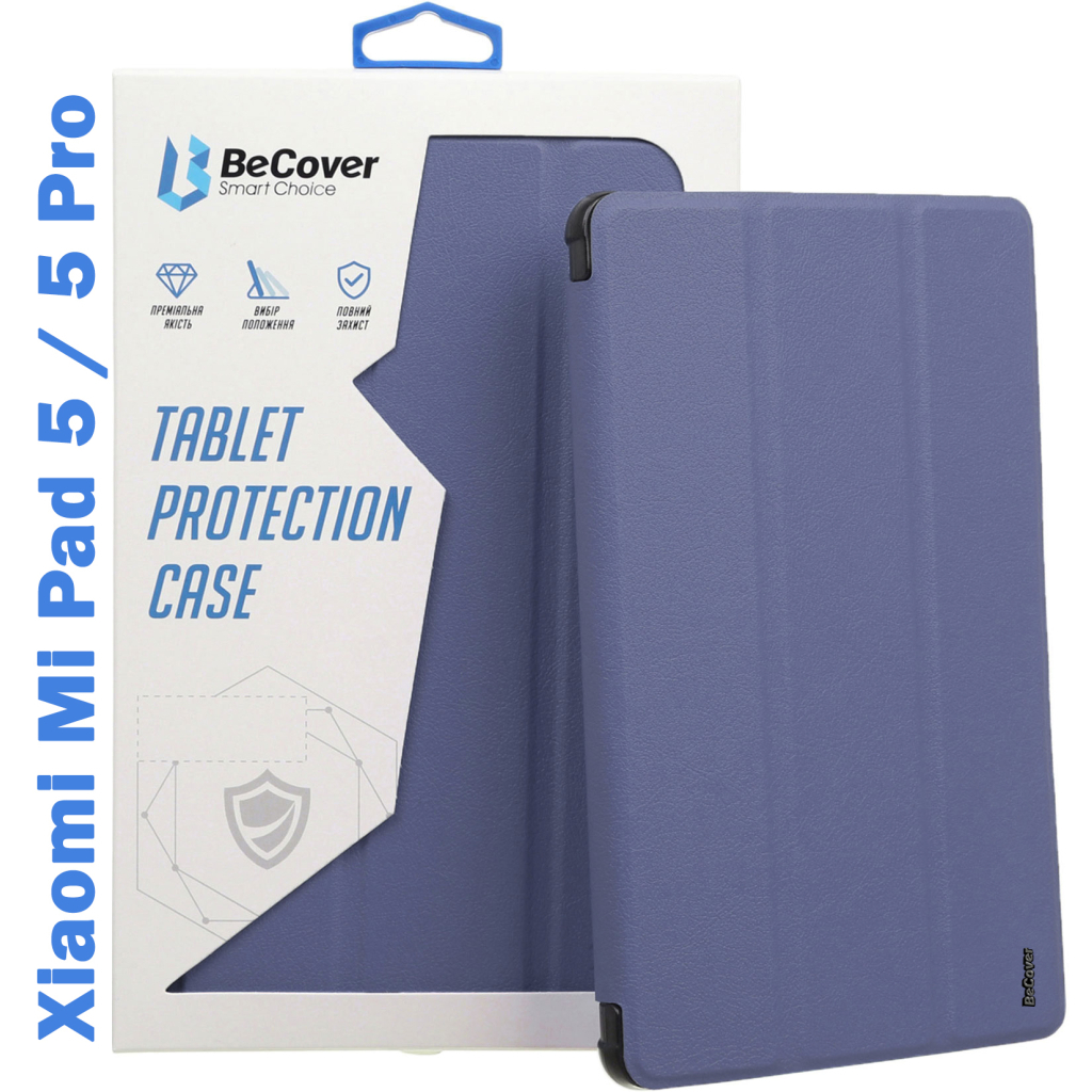 Чохол до планшета BeCover Soft Edge mount з кріпленням для стілусу Xiaomi Mi Pad 5 / 5 Pro Purple (709235) - зображення 1