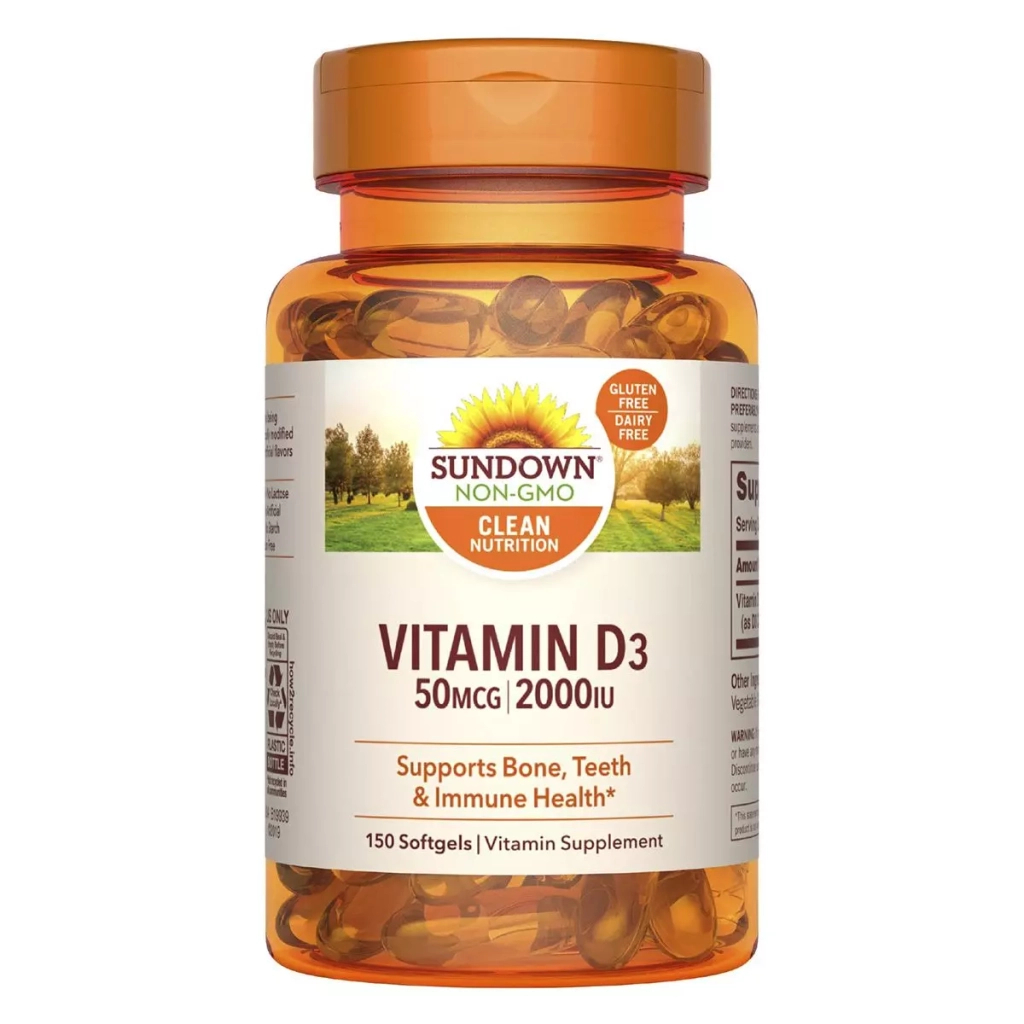 Вітамін Sundown Вітамін D3, 2000 МО, Vitamin D3, Sundown Naturals, 150 гелевих капсул (SDN17621) - зображення 1