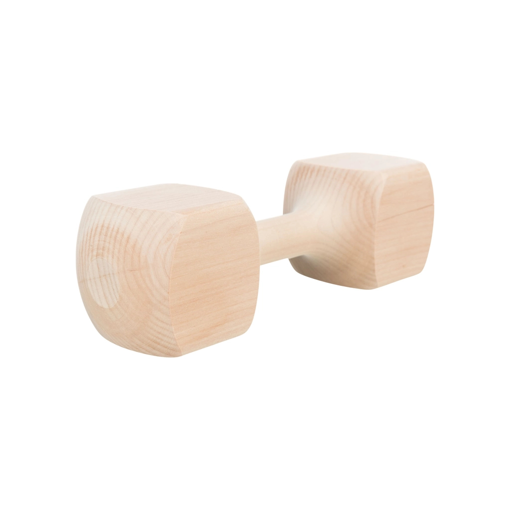 Іграшка для собак Trixie Гантель Дерев'яна Гранована 25 см (4011905032245) - зображення 1