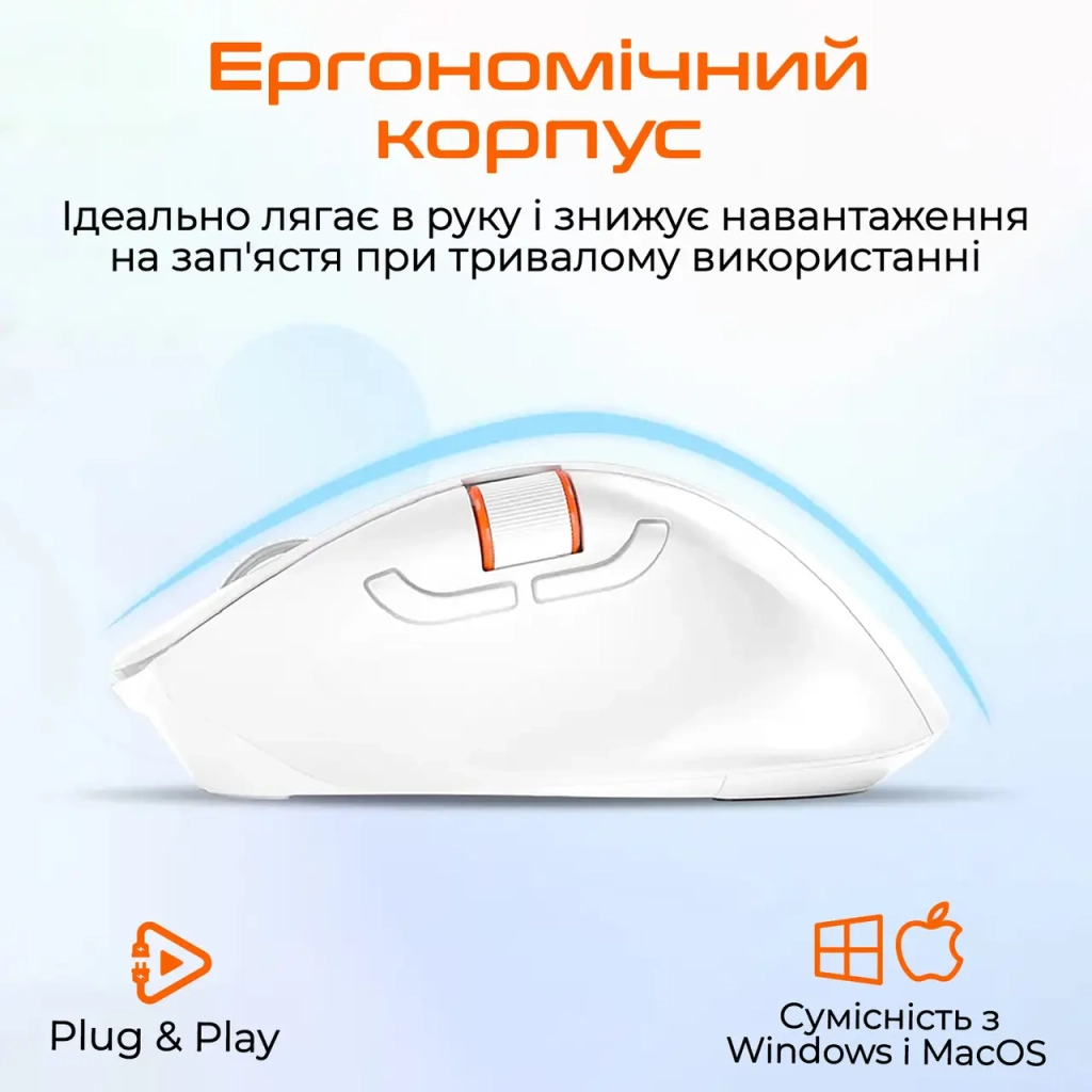 Мишка Meetion BTM032 Wireless/Bluetooth/USB White (MT-BTM032-B) - зображення 6