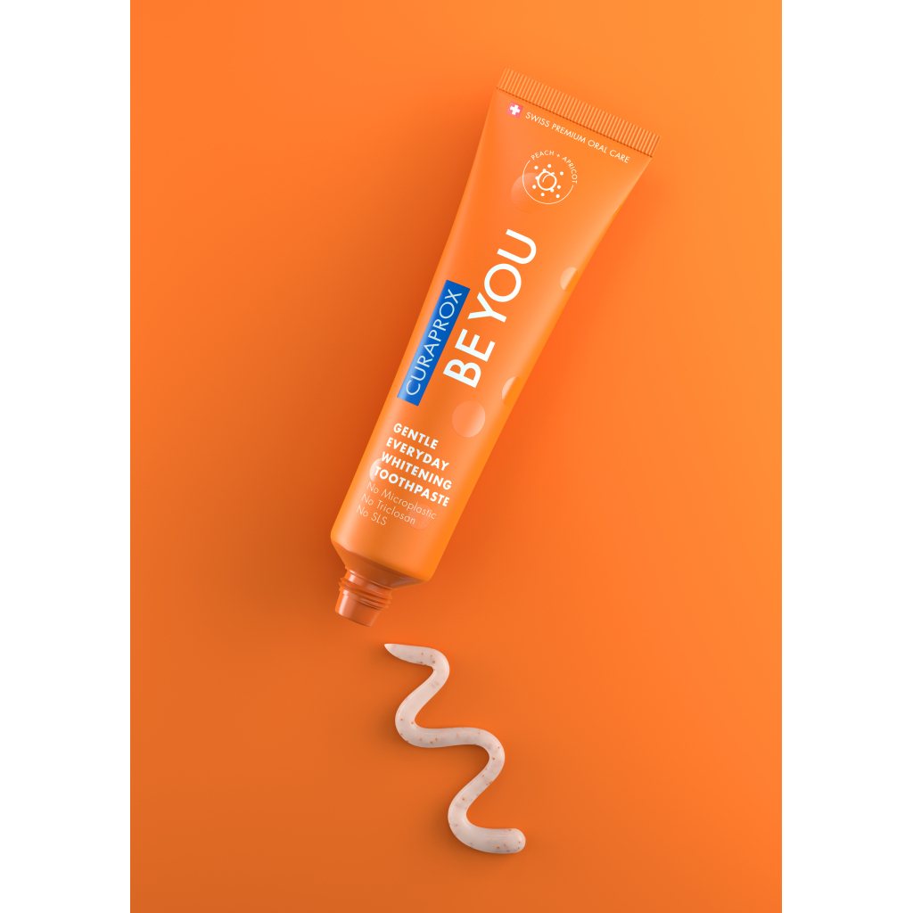 Зубна паста Curaprox Be You Вибілювальна Зі смаком персика й абрикоса з ментоловими кульками 60 мл (7612412429503) - изображение 4