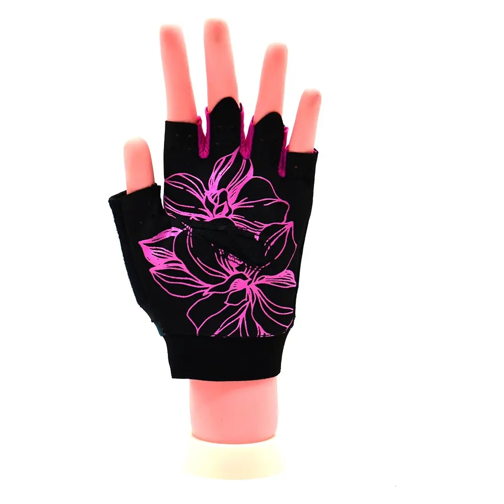 Рукавички для фітнесу MadMax MFG-770 Flower Power Gloves Black/Pink XS (MFG-770_XS) - зображення 7