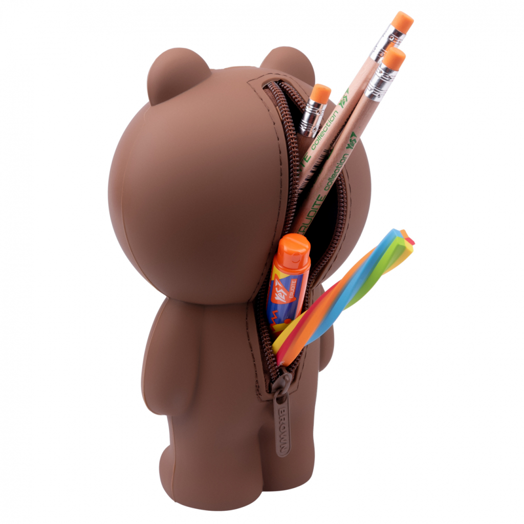 Пенал Yes Підставка SL-03 Line Friends Силіконовий Коричневий (533372) - зображення 4